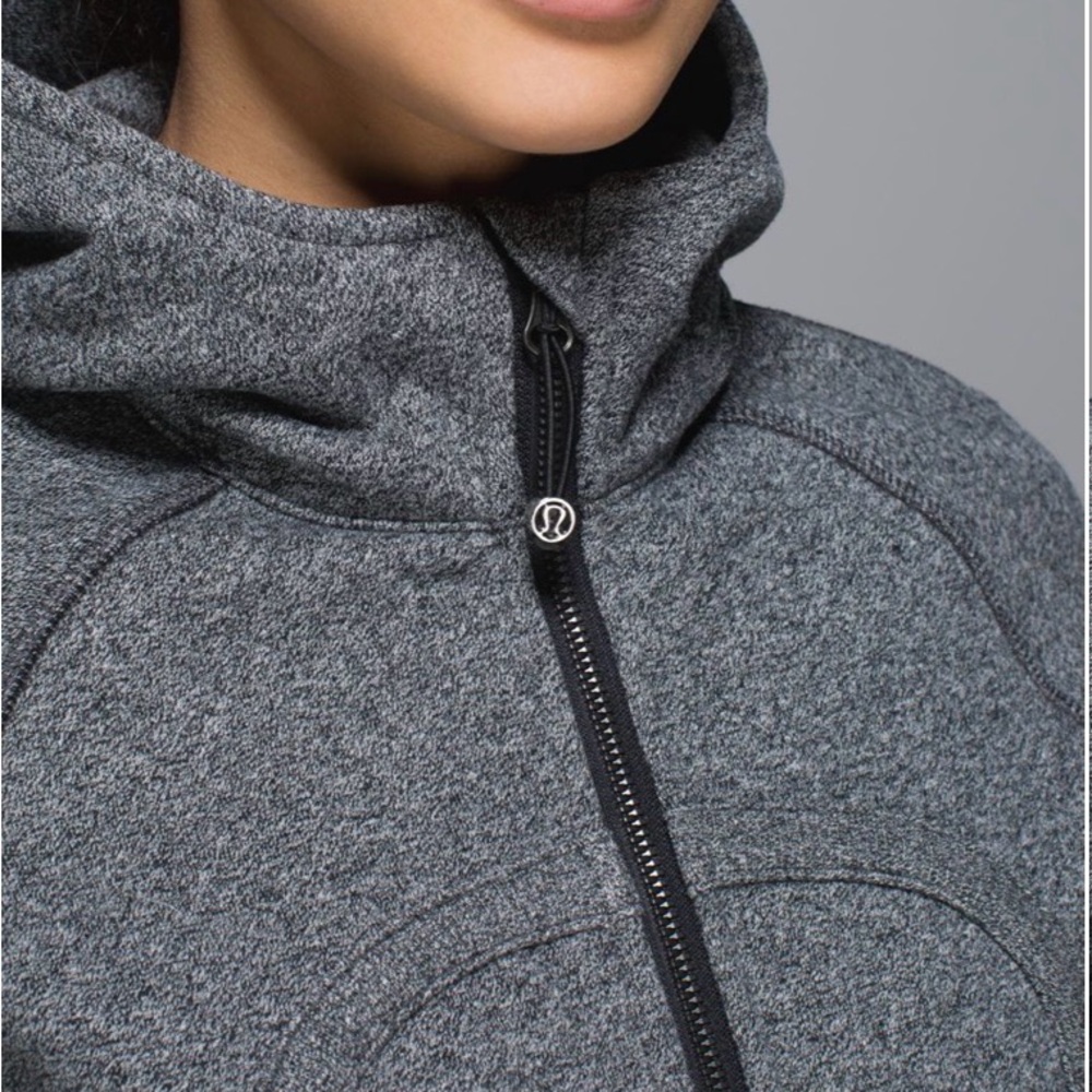 Lululemon Scuba Hoodie II in Heathered Speckled Black Size 4 - Picture 4 of 13
